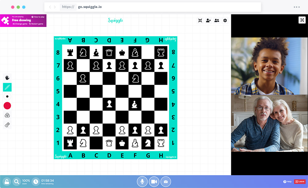 Play chess in a video call