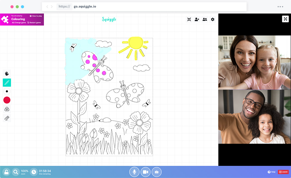 Coloriez ensemble - Squiggle - Riez, dessinez et jouez ensemble, qu'elle que soit la distance qui vous sépare