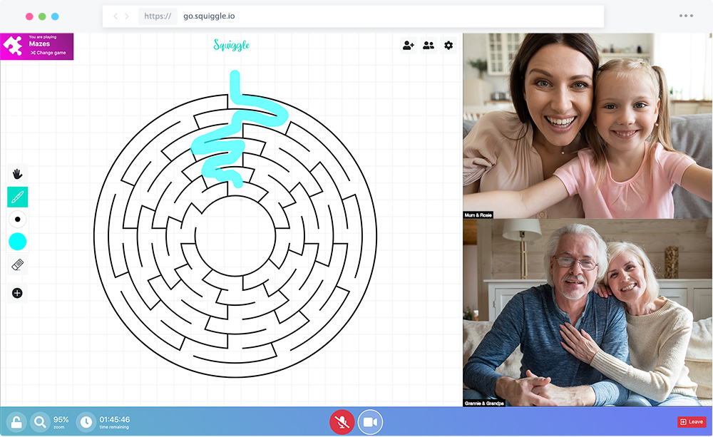 Play mazes in a video call
