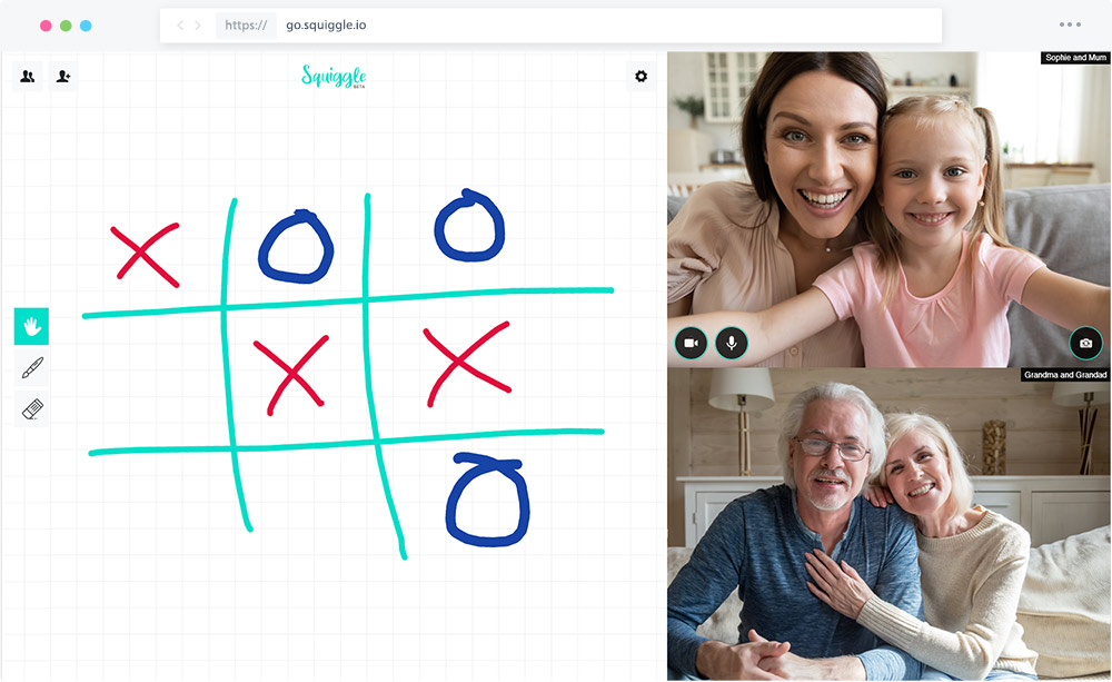 Play tic-tac-toe in a video call