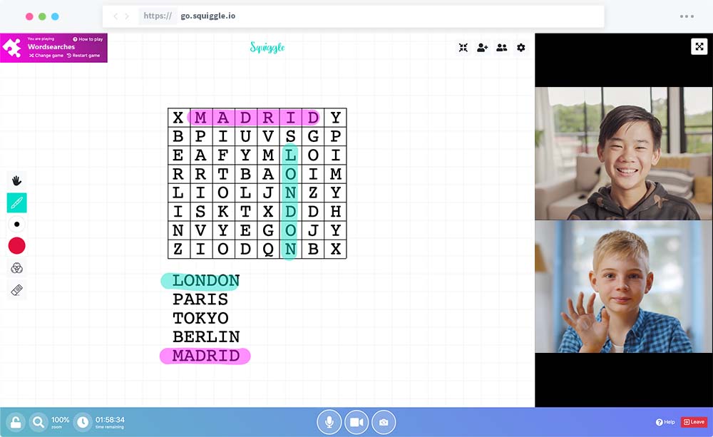 Wordsearches - Squiggle - Laugh, draw and play together, however far apart you are