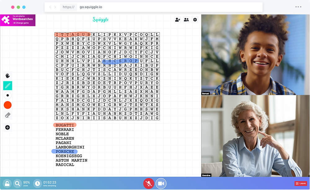 Wordsearches - Squiggle - Laugh, draw and play together, however far apart you are
